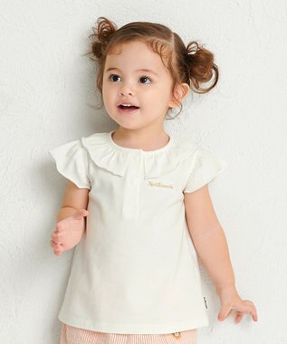 MIKI HOUSE HOT BISCUITS 【70-110cm】 天竺素材 フリル 半袖Tシャツ