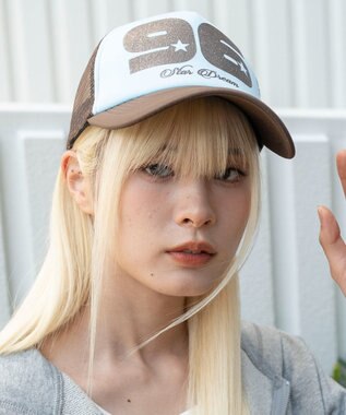 WEGO ナンバリングロゴメッシュキャップ ブラウン