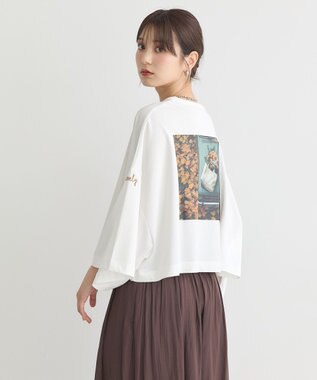 earth music&ecology アソートプリントワイドTee Ivory