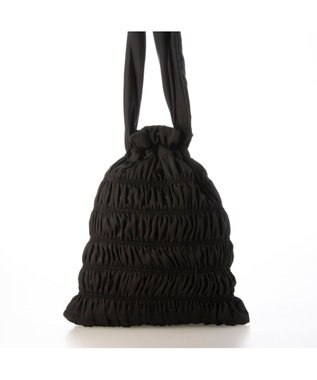 UNBILLION カシュカシュ cachecache / サテンギャザー巾着トートバッグ ブラック