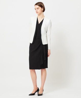 BEIGE， CINDY / ダブルカラージャケット White × Black