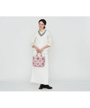 genten フラッターバスケット 手提げバッグ サクラピンク