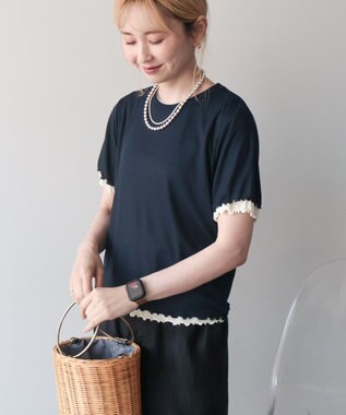 AMERICAN HOLIC 【2点セット】配色レイヤードメローTシャツ Dark Navy