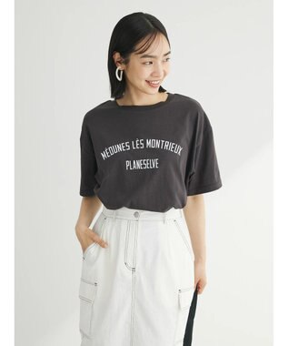 Green Parks キレイ目カレッジボックスＴシャツ Dark Gray