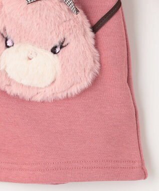 ANY KIDS 裏シャギー ポシェット トレーナー ローズピンク×ウサギ