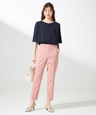 ANY SIS 【ストレッチ・接触冷感・撥水・UVカット・洗える】エアリーストレッチ テーパードパンツ ピンク