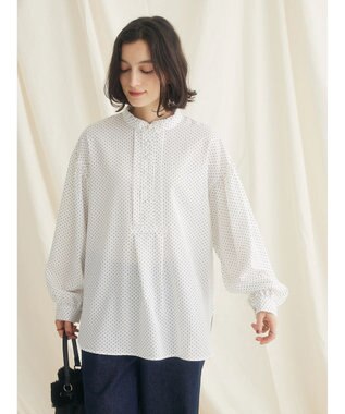 CRAFT STANDARD BOUTIQUE ピコフリルドットブラウス White