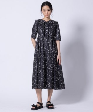 TOCCA GLITTER RIBBON FLAT SANDALS サンダル ブラック系