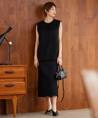 ICB スラブヤーンツイード ベスト ブラック系