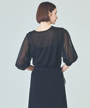 GRACE CONTINENTAL ラメシアーニットトップ ブラック