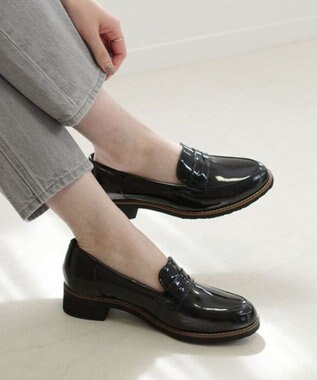 Pointer 本革軽量 定番ローファー ブラック(エナメル)