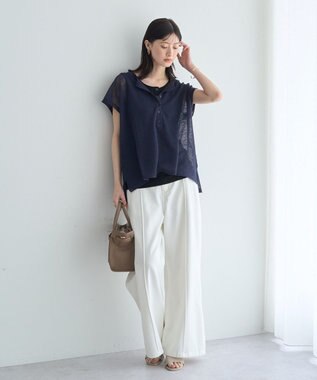 YECCA VECCA 【2点SET】ヘンリーネックスラブシアーニット Navy