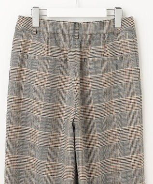 J.PRESS LADIES 【洗える】PL/Visストレッチチェック セミワイド パンツ グレー系3
