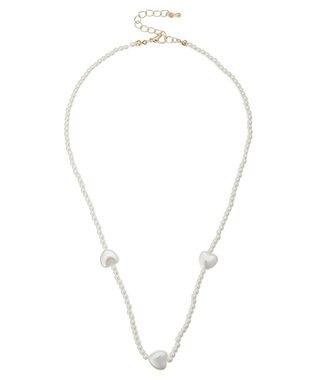 Green Parks ・ＨＡＬＦ　ＴＩＭＥ　ベビーパールハートネックレス White