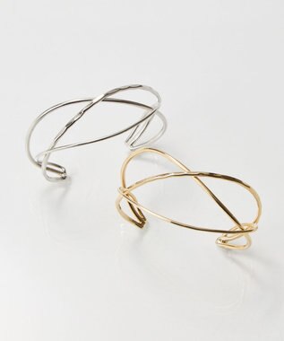 Phoebe グリッターワイドカフバングル　ゴールド ゴールド