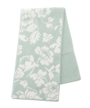 MOONBAT mila schon カシミヤ100%ジャカードプチマフラー ミントグリーン