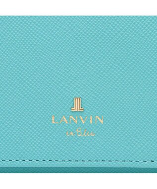 LANVIN en Bleu リュクサンブールカラー 二つ折り被せ財布 エメラルドグリーン