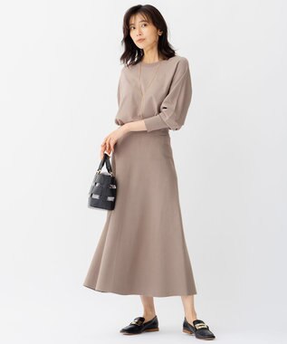 23区 L ヴィスコースストレッチ ドルマン ニット モカ