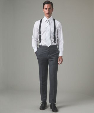 GOTAIRIKU 【WEAR BLACK】フォーマル用_ストライプ ネクタイ シルバー系1