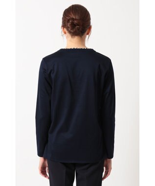 DAKS ミニハウスチェック襟 ダブルカラーTシャツ ネイビー