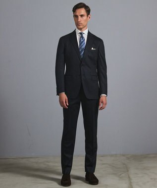 GOTAIRIKU NEW【日本製】新定番 シルク100％ チーフ_カラートリム ネイビー系