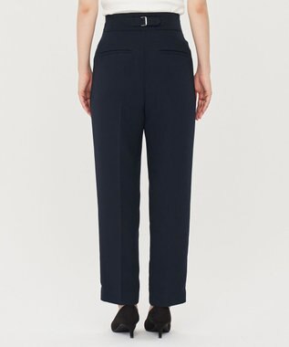 uncrave 【防シワ・洗濯機洗い可】ウォッシャブルダブルクロス テーパード パンツ ネイビー