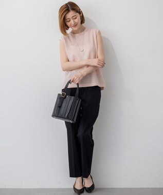 23区 【CanCam10月号掲載/新色追加】シャイニーシアー ノースリーブ ニット ピンク系