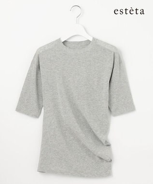 23区 【エステータ】シアーニット 5分袖ドレープ