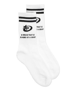 WEGO 2ラインデザインソックス ホワイト