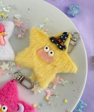 WEGO ミニお星さまモンスターぬいぐるみキーホルダー イエロー