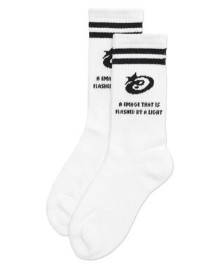 WEGO 2ラインデザインソックス ホワイト