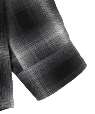 WEGO フードチェックBIGシャツ ブラック