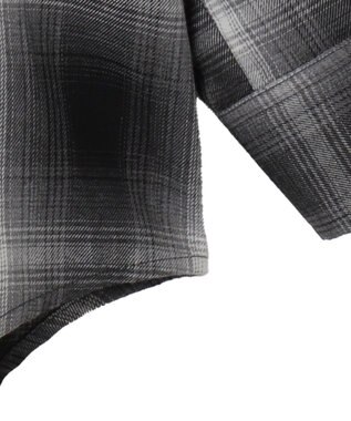 WEGO フードチェックBIGシャツ ブラック