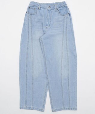 WEGO 【KIDS/150cm/160cm/ウエストゴム】イージー3Dバレルレッグデニムパンツ（JUNIOR） デニム淡色