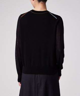 Paul Smith 【洗える】シアー コンビネーション カーディガン ブラック