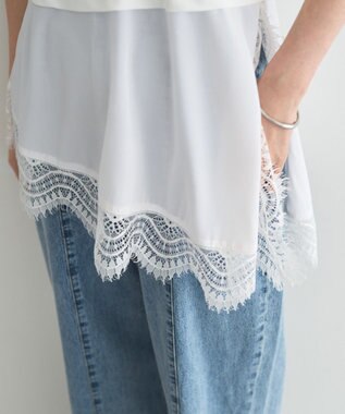 YECCA VECCA 2wayアシメデザインノースリーブブラウス Off White