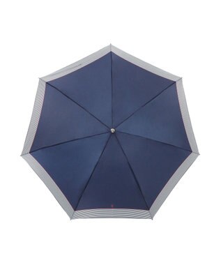 MOONBAT 【WEB限定】POLO RALPH LAUREN)（ポロ ラルフローレン）ワンポイントポロポニー×裾ボーダー 折りたたみ傘 ネイビーブルー