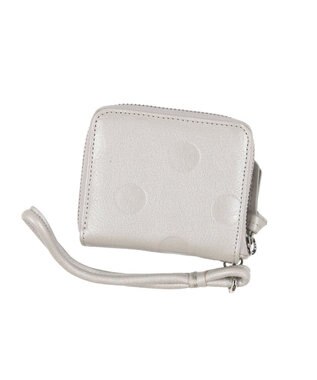 UNBILLION ペルケ perche / ドット型押しパームフィットストラップウォレット シルバー