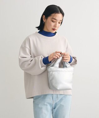 Green Parks 配色リブニットドッキング裏起毛プルオーバ Light Gray