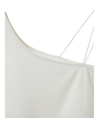 Green Parks カップ付きアシンメトリーラメタンクトップ Off White