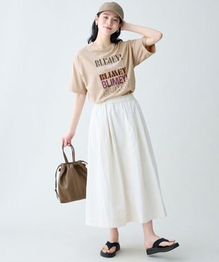 ANY ピグメントアソートロゴＴシャツ ベージュ