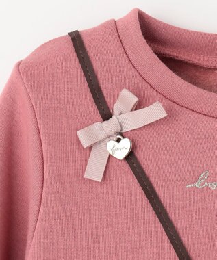 ANY KIDS 裏シャギー ポシェット トレーナー ローズピンク×ウサギ