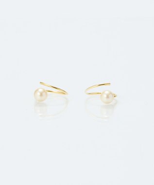 Phoebe 【金属アレルギー対応】ダブルループパールピアス/ニッケルフリー ホワイト