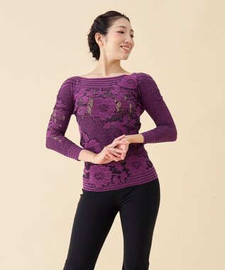 Chacott 【ノーソーイングニット】リバーシブルボートネックトップ ブラック