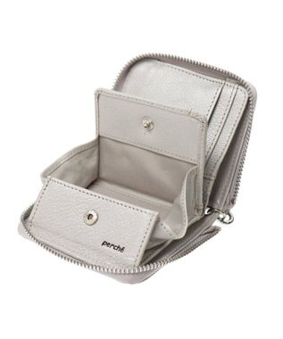 UNBILLION ペルケ perche / ドット型押しパームフィットストラップウォレット シルバー