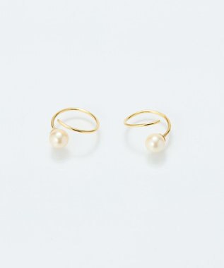 Phoebe 【金属アレルギー対応】ダブルループパールピアス/ニッケルフリー ホワイト