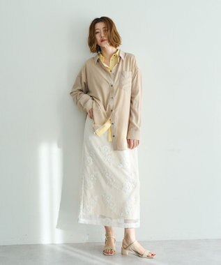 YECCA VECCA シアーレイヤードシャツ Beige