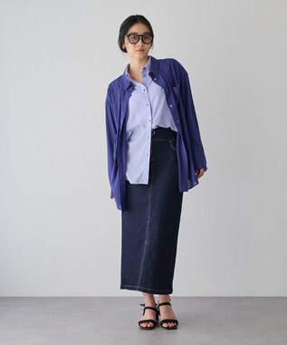 YECCA VECCA シアーレイヤードシャツ Blue