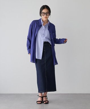 YECCA VECCA シアーレイヤードシャツ Blue