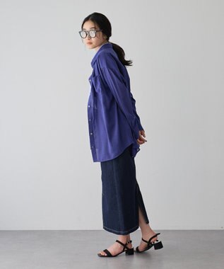 YECCA VECCA シアーレイヤードシャツ Blue